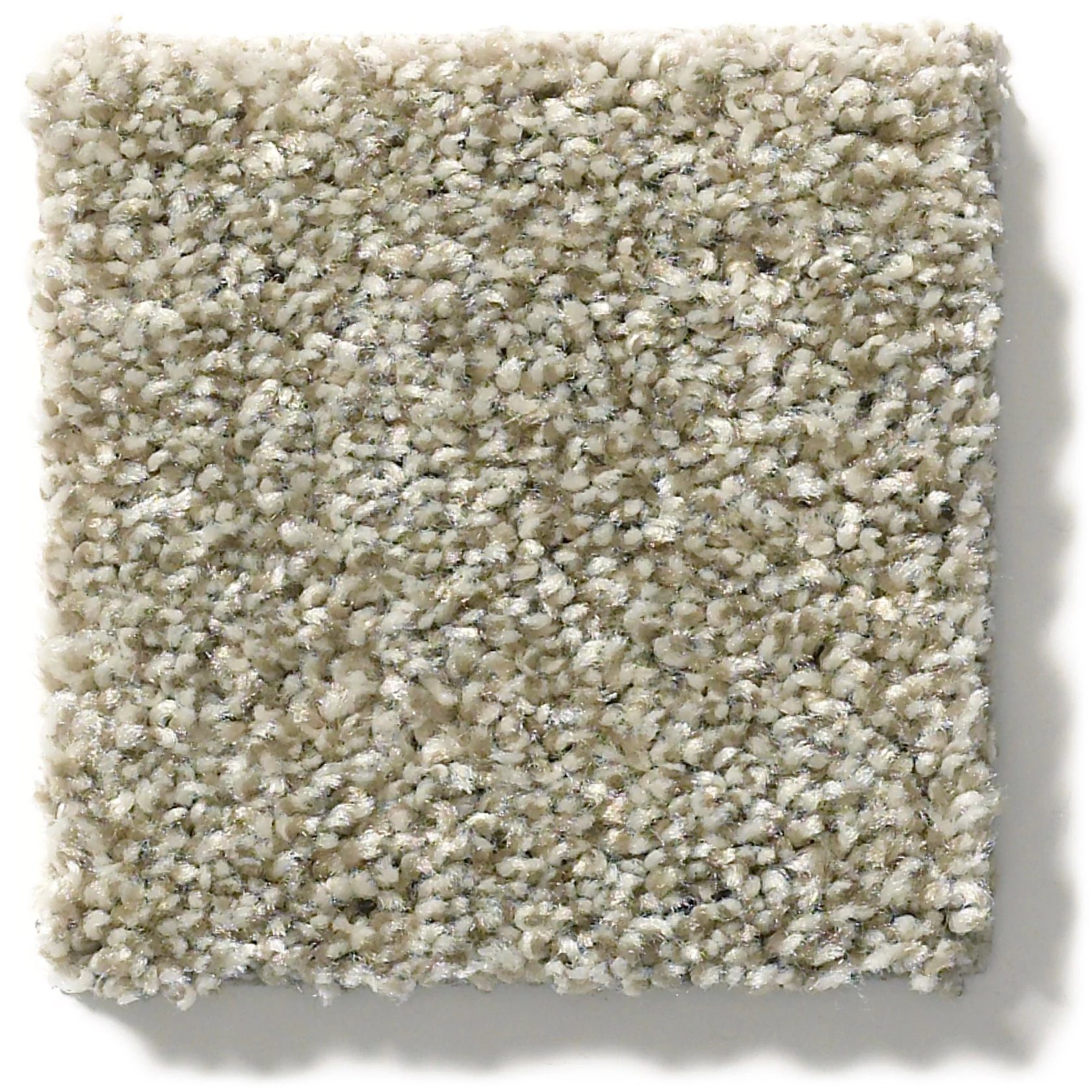 Shaw Cabana Bay Tonal carpet in color Pebble Creek, close up photo showing fibers.