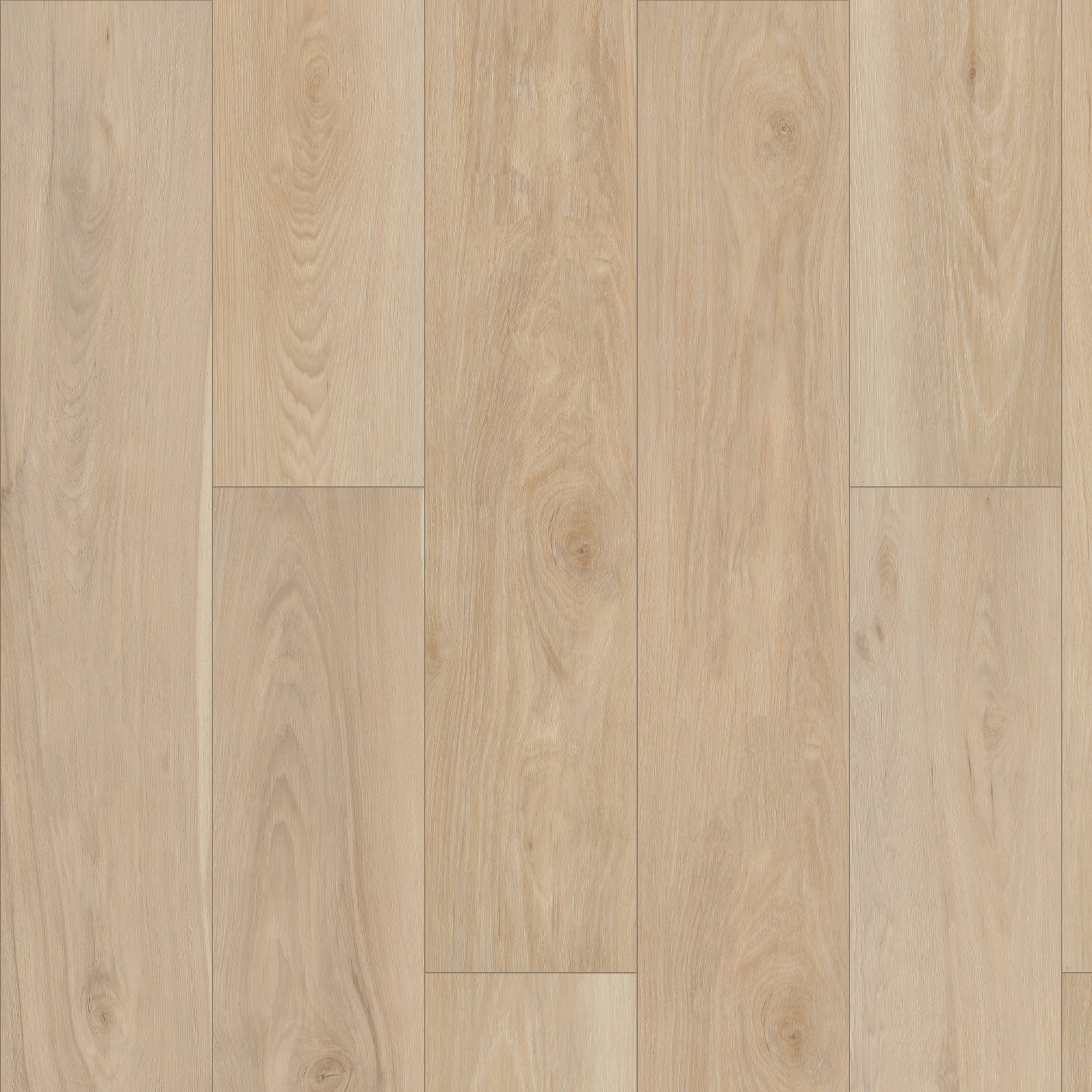 Photo of Shaw luxury vinyl plank in Alabaster from the Pantheon HD+ Natural Bevel Collection, square format showing different planks.